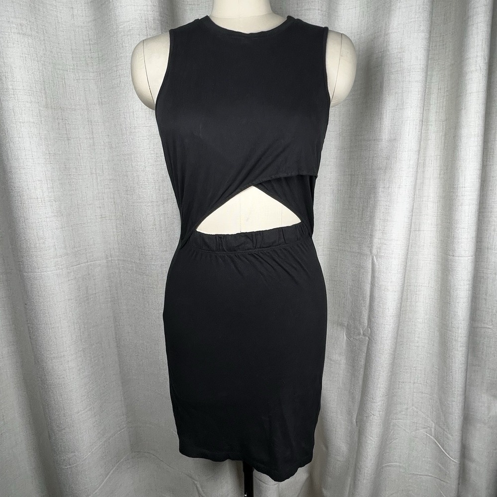 Anthropologie Black Asymmetrical Cutout Dress